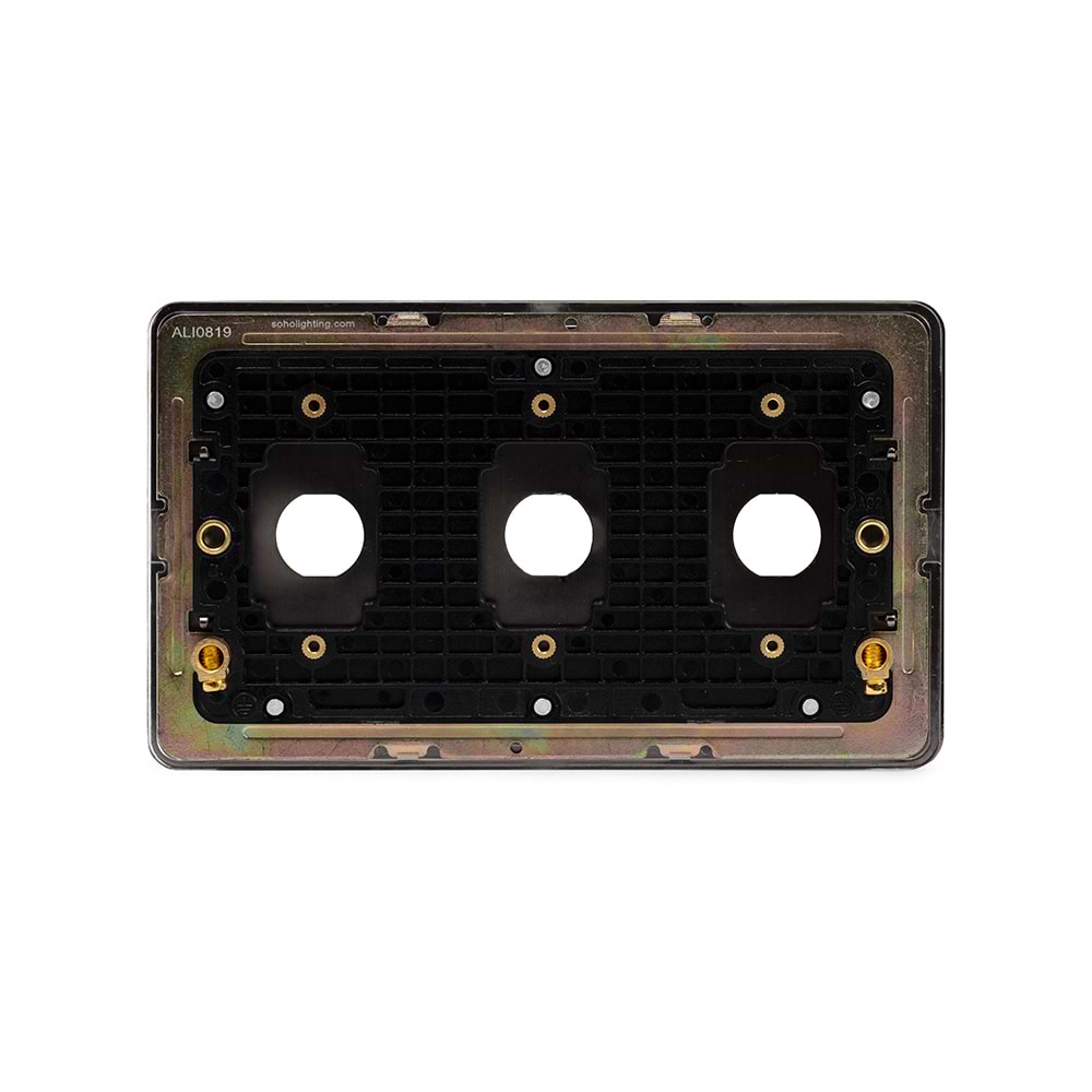 The Connaught Collection Black Nickel Flat Plate 3 Gang LT3 Toggle Plate ONLY