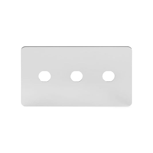 The Finsbury Collection Polished Chrome Flat Plate 3 Gang LT3 Toggle Plate ONLY