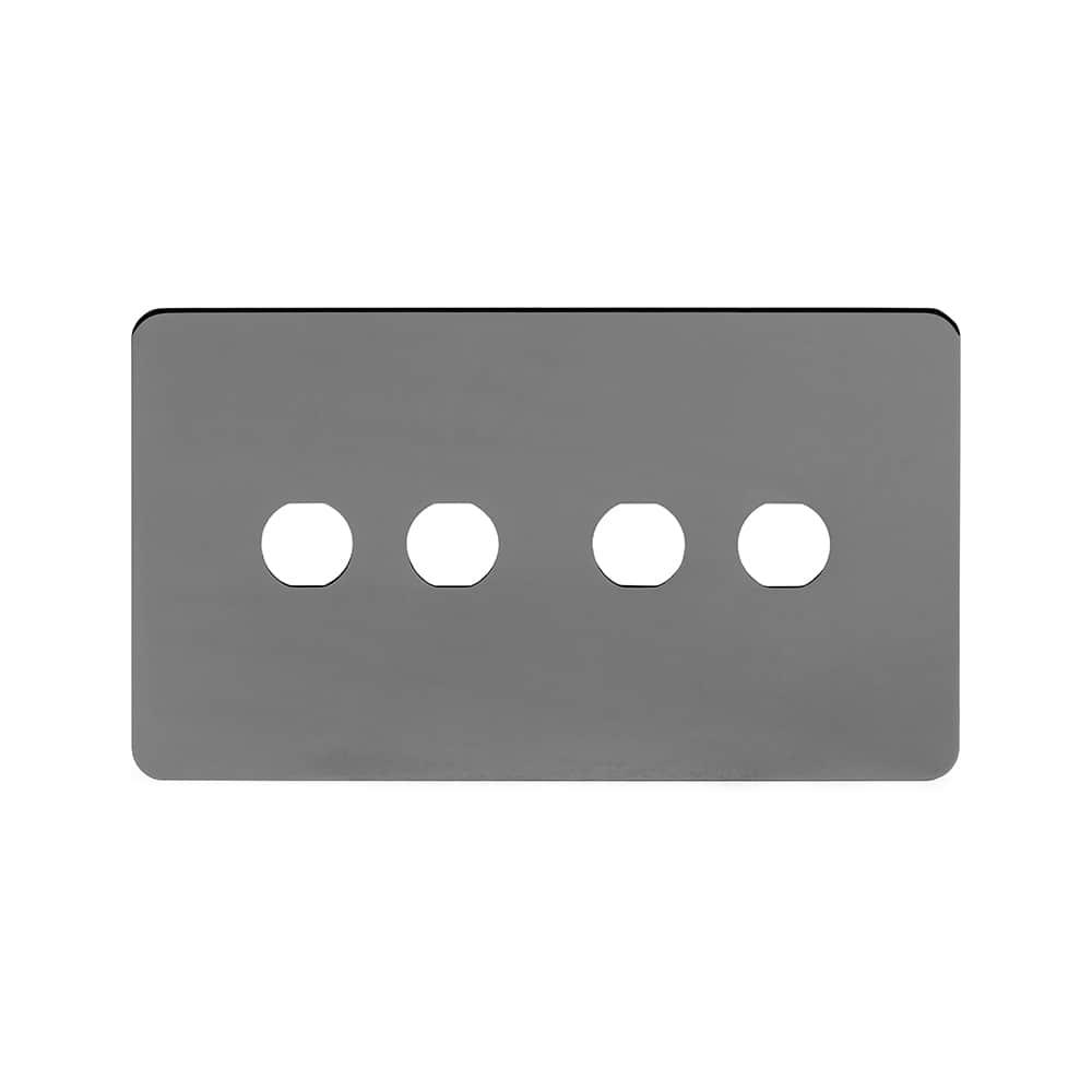 The Connaught Collection Black Nickel Flat Plate 4 Gang LT3 Toggle Plate ONLY