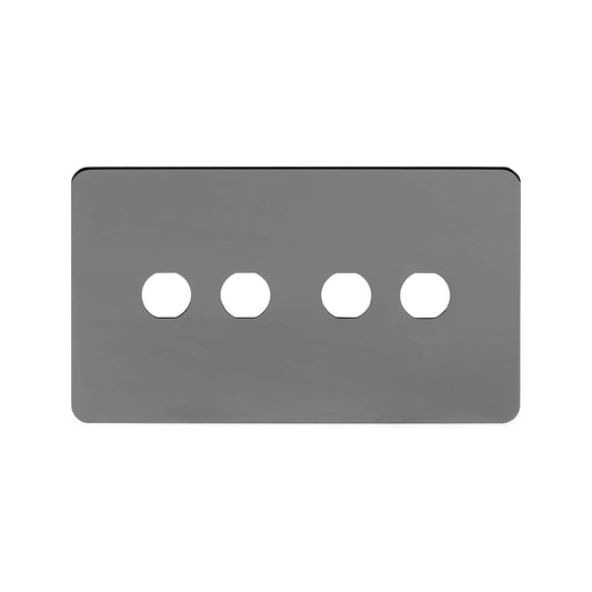 The Connaught Collection Black Nickel Flat Plate 4 Gang LT3 Toggle Plate ONLY