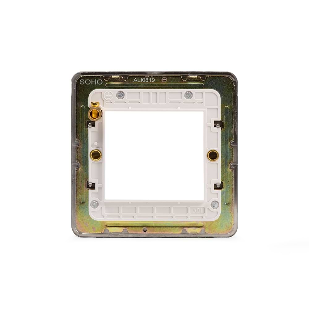 The Lombard Collection Brushed Chrome White Insert Flat Plate 2 x25mm EM-Euro Module Faceplate