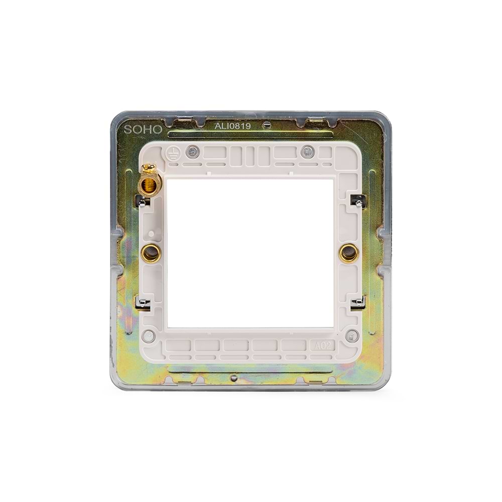 The Finsbury Collection Polished Chrome White Insert Flat Plate 2 x25mm EM-Euro Module Faceplate