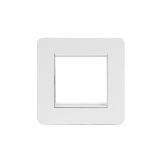The Eldon Collection White Metal Flat Plate 2 x25mm EM-Euro Module Faceplate