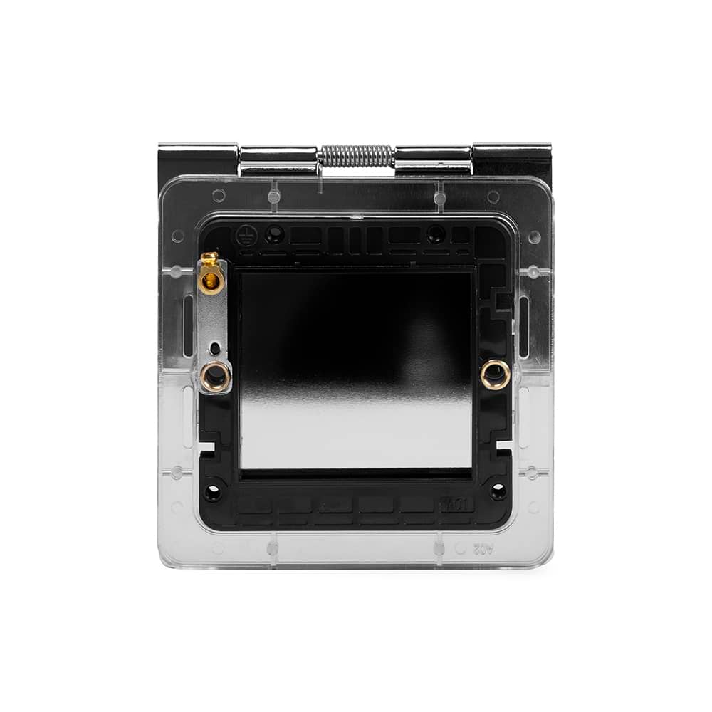 The Finsbury Collection Polished Chrome Black Insert Flat Plate 2 x25mm EM-Euro Module Floor Plate