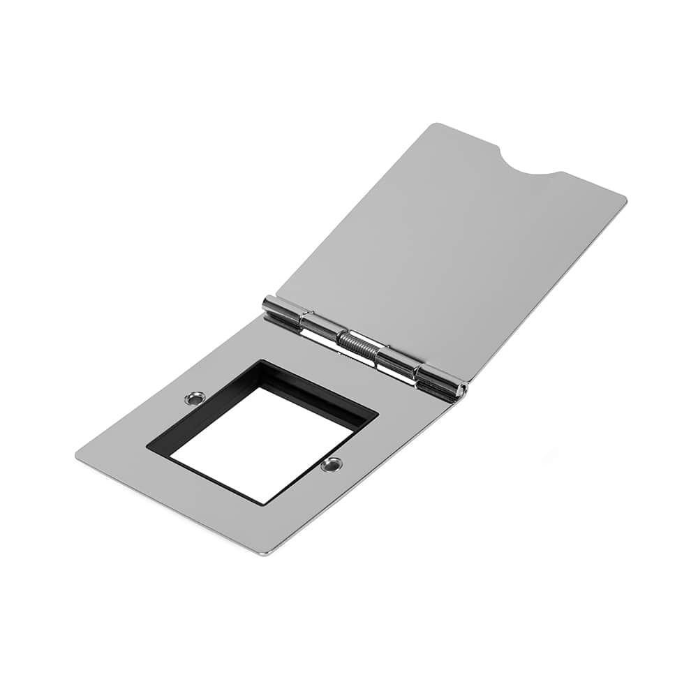 The Finsbury Collection Polished Chrome Black Insert Flat Plate 2 x25mm EM-Euro Module Floor Plate