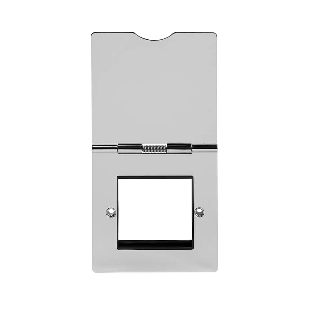 The Finsbury Collection Polished Chrome Black Insert Flat Plate 2 x25mm EM-Euro Module Floor Plate