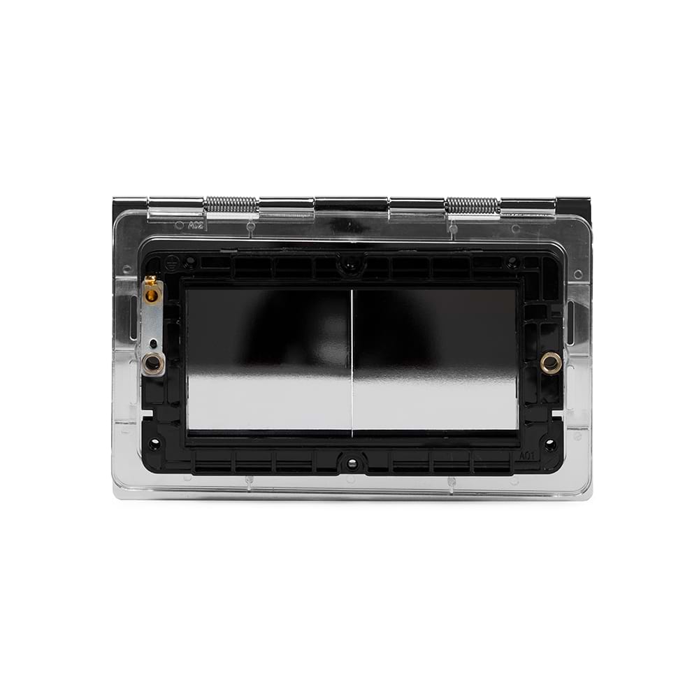 The Finsbury Collection Polished Chrome Black Insert Flat Plate 4 x25mm EM-Euro Module Floor Plate