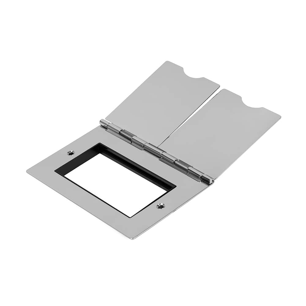 The Finsbury Collection Polished Chrome Black Insert Flat Plate 4 x25mm EM-Euro Module Floor Plate