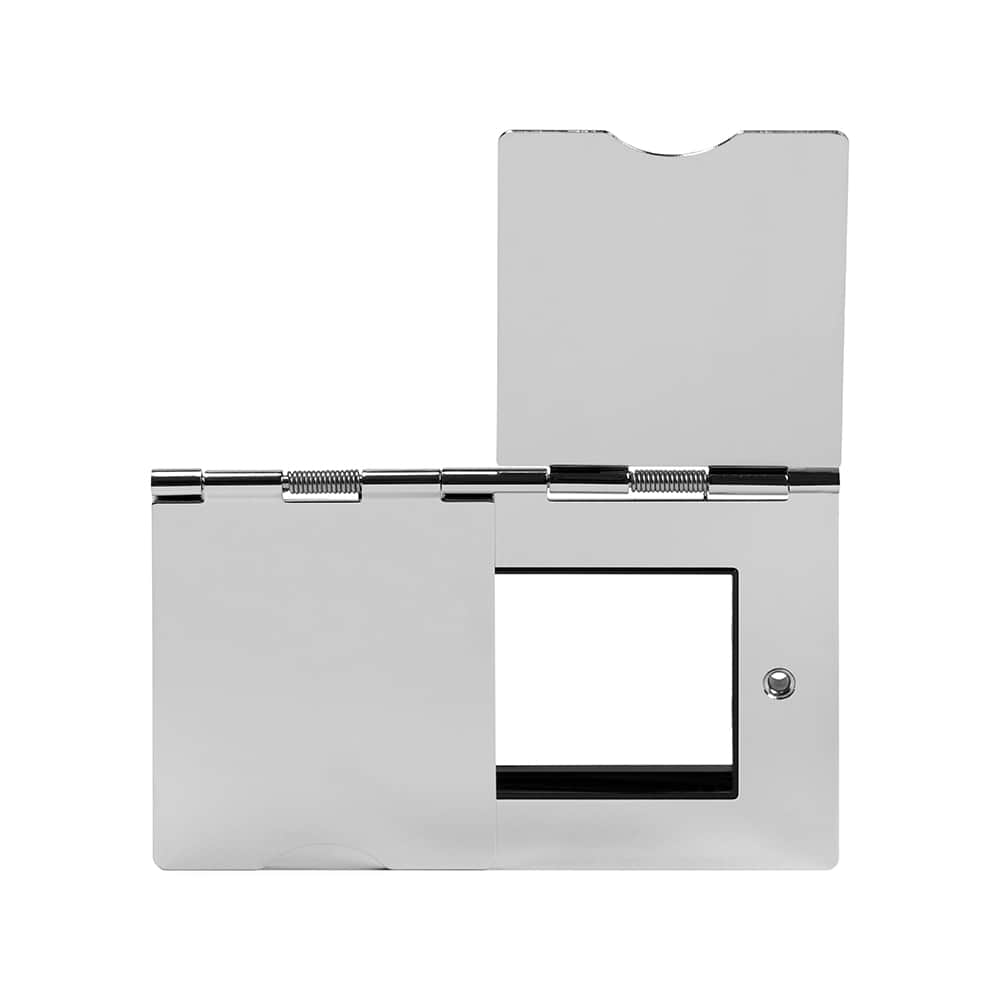 The Finsbury Collection Polished Chrome Black Insert Flat Plate 4 x25mm EM-Euro Module Floor Plate