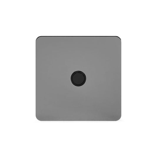 The Connaught Collection Black Nickel Flat Plate 20A Flex Outlet Blk Ins Screwless