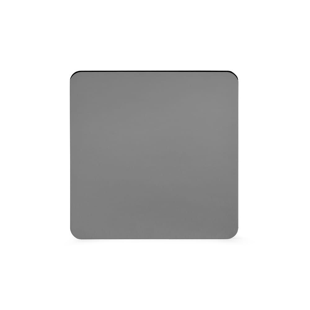 The Connaught Collection Black Nickel Flat Plate Single Blank Plates Screwless