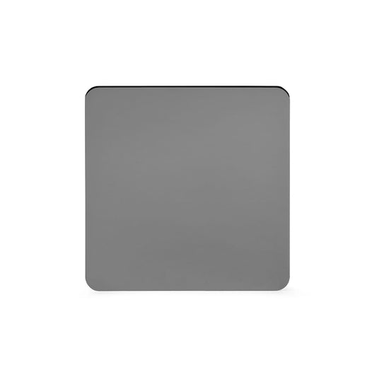 The Connaught Collection Black Nickel Flat Plate Single Blank Plates Screwless
