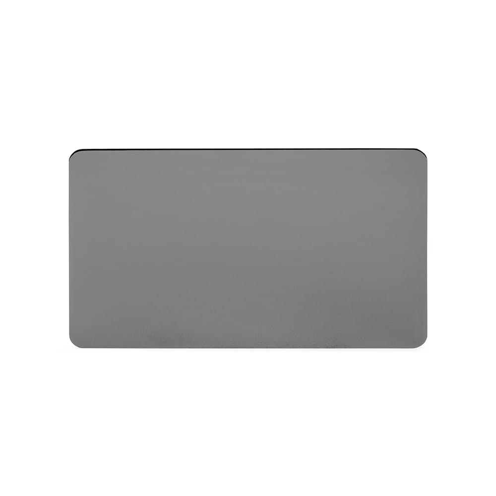 The Connaught Collection Black Nickel Flat Plate Double Blank Plates Screwless