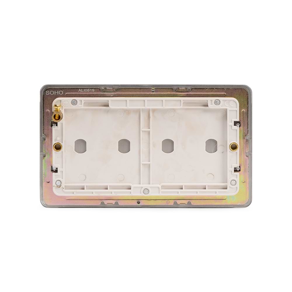 The Eldon Collection White Metal Flat Plate Double Blank Plate Screwless