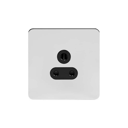 The Finsbury Collection Polished Chrome Flat Plate 5 Amp Unswitched Socket Blk Ins Screwless