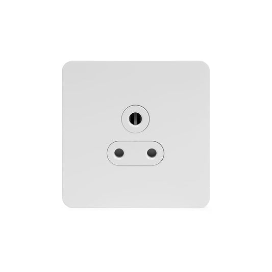 The Eldon Collection White Metal Flat Plate 5 Amp Unswitched Socket Wht Ins Screwless