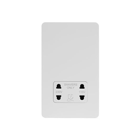 The Eldon Collection White Metal Shaver Socket 230/115V Flat Plate