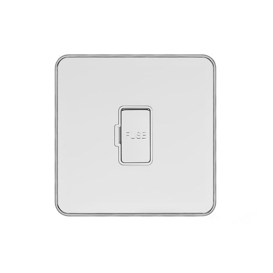 Soho Lighting White & Polished Chrome With Chrome Edge 13A Unswitched Fused Spur (FCU) White Inserts Screwless