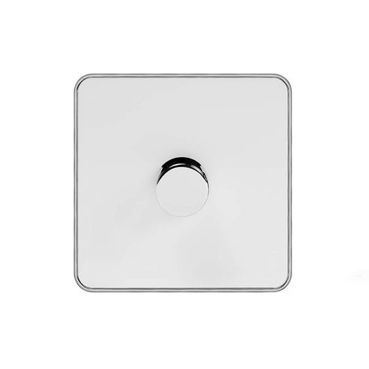 Soho Lighting White Metal & Polished Chrome 1 Gang 1000W DC1-10V Dimmer Switch