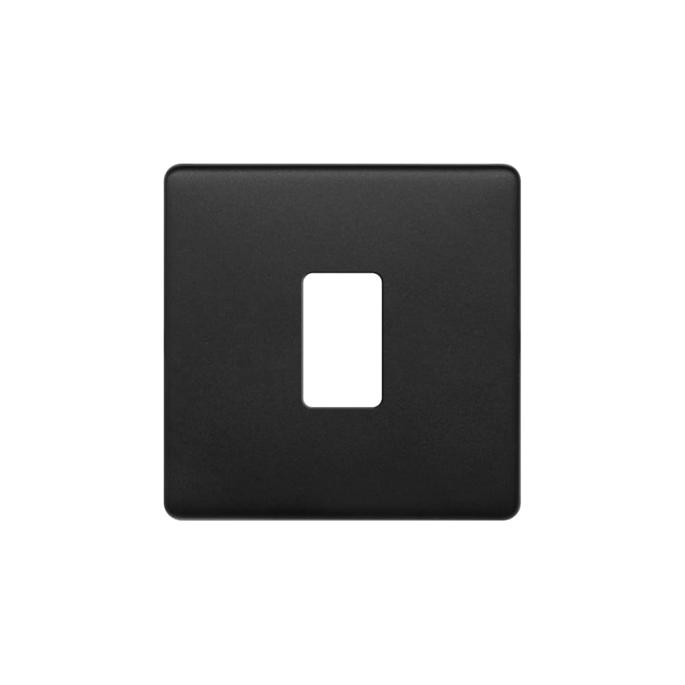 The Camden Collection Matt Black 1 Gang RM Rectangular Module Grid Switch Plate