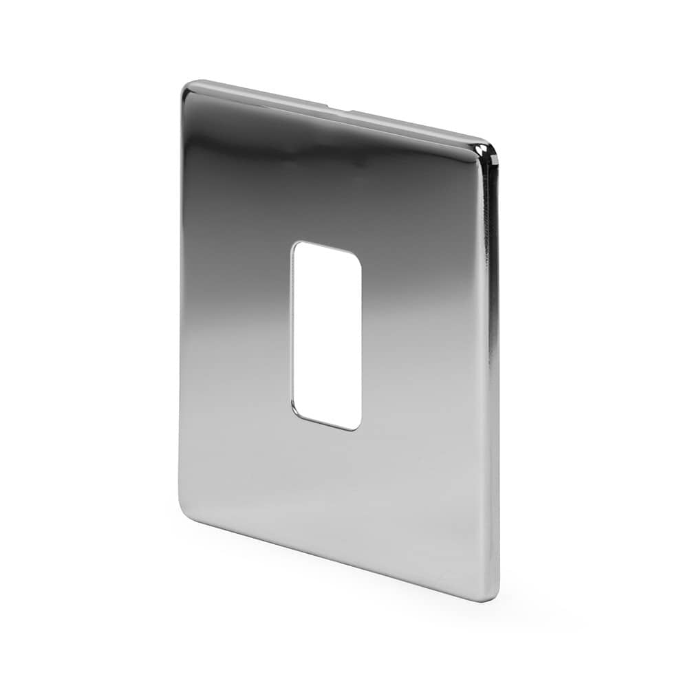 The Finsbury Collection Polished Chrome 1 Gang RM Rectangular Module Grid Switch Plate