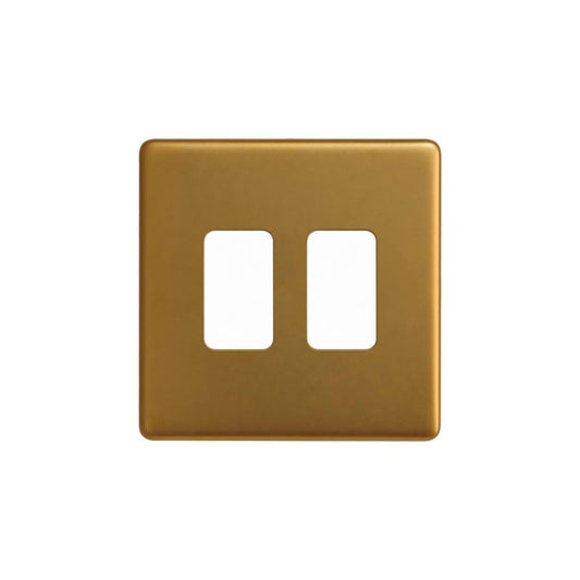 The Sloane Collection Antique Gold 2 Gang RM Rectangular Module Grid Switch Plate