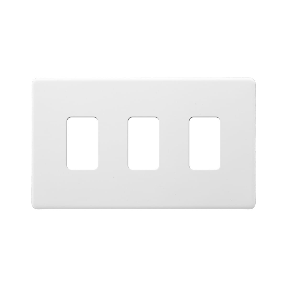 Soho Lighting Primed Paintable 3 Gang RM Rectangular Module Grid Plate