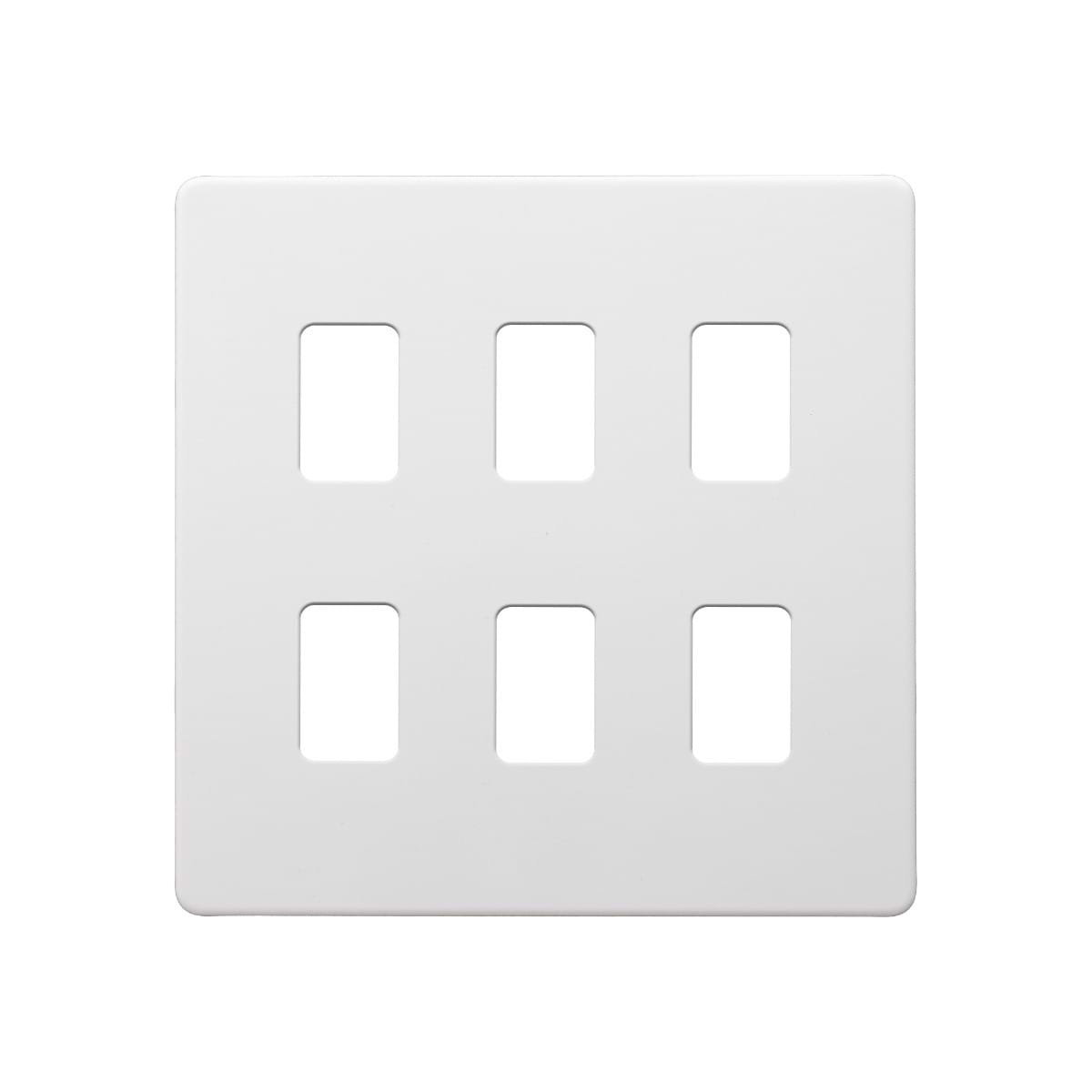 Soho Lighting Primed Paintable 6 Gang RM Rectangular Module Grid Plate