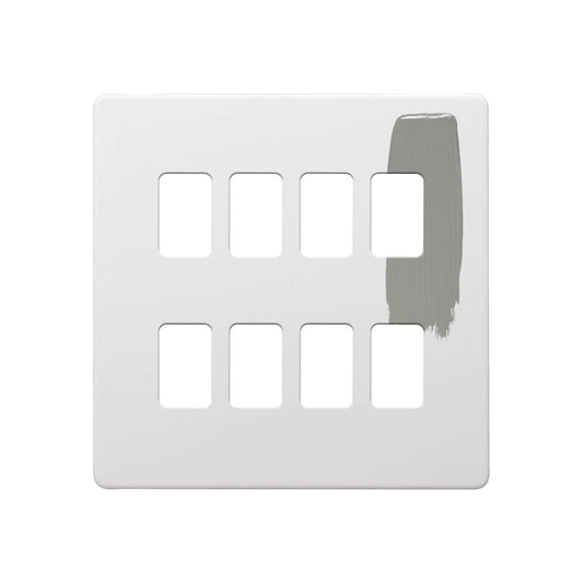 Soho Lighting Primed Paintable 8 Gang RM Rectangular Module Grid Plate