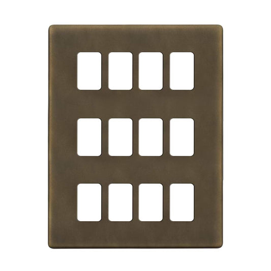 The Westminster Collection Vintage Brass 12 Gang RM Rectangular Module Grid Switch Plate