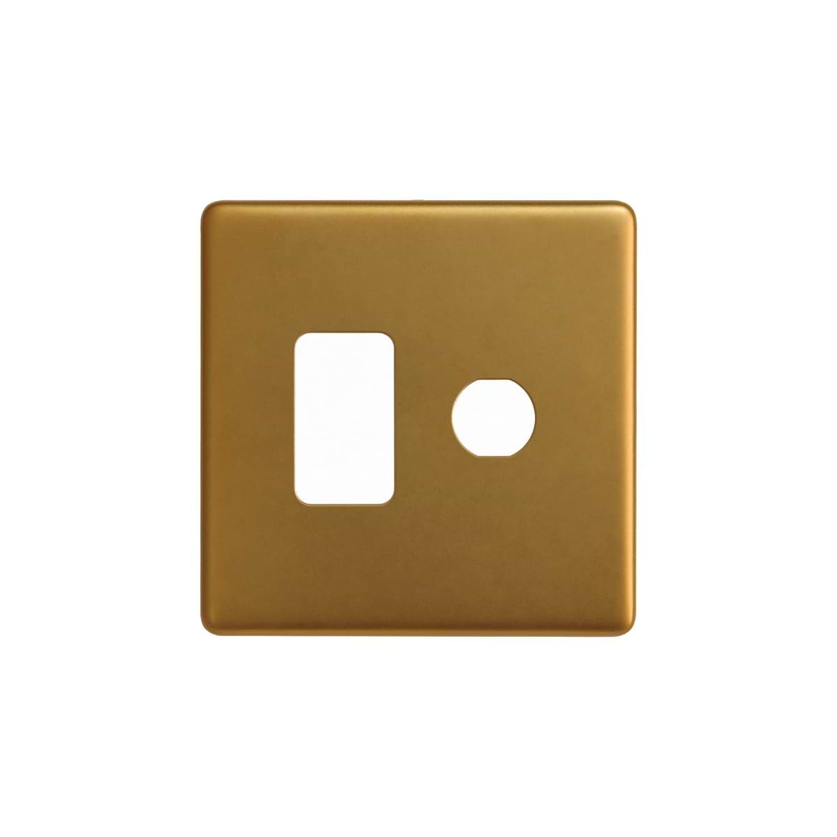 The Sloane Collection Antique Gold 2 Gang 1RM+1CM Dual Module Grid Switch Plate