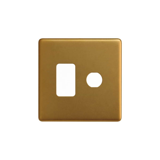 The Sloane Collection Antique Gold 2 Gang 1RM+1CM Dual Module Grid Switch Plate