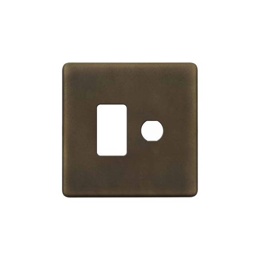The Westminster Collection Vintage Brass 2 Gang 1RM+1CM Dual Module Grid Switch Plate