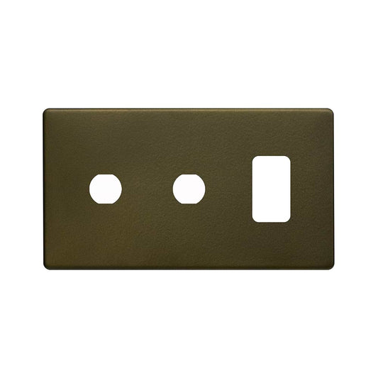 The Eton Collection Bronze 3 Gang 1RM+2CM Dual Module Grid Switch Plate