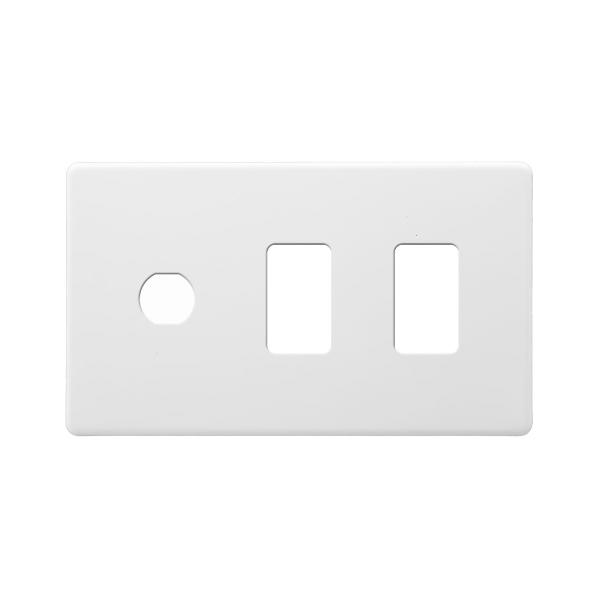Soho Lighting Primed Paintable 3 Gang 2RM+1CM Dual Module Grid Plate