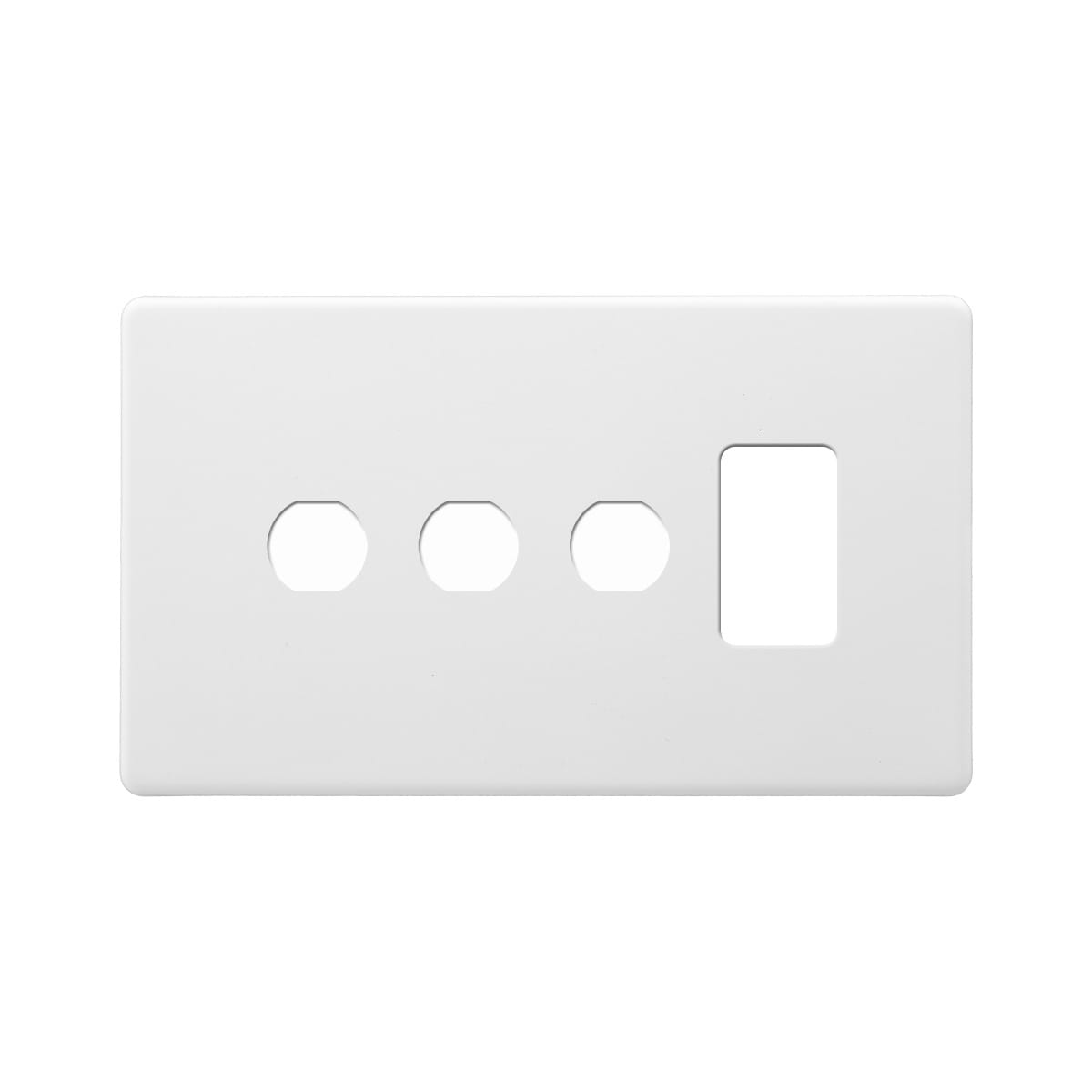 Soho Lighting Primed Paintable 4 Gang 1RM+3CM Dual Module Grid Plate