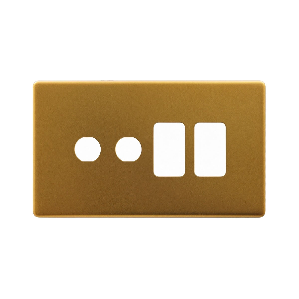 The Sloane Collection Antique Gold 4 Gang 2RM+2CM Dual Module Grid Switch Plate