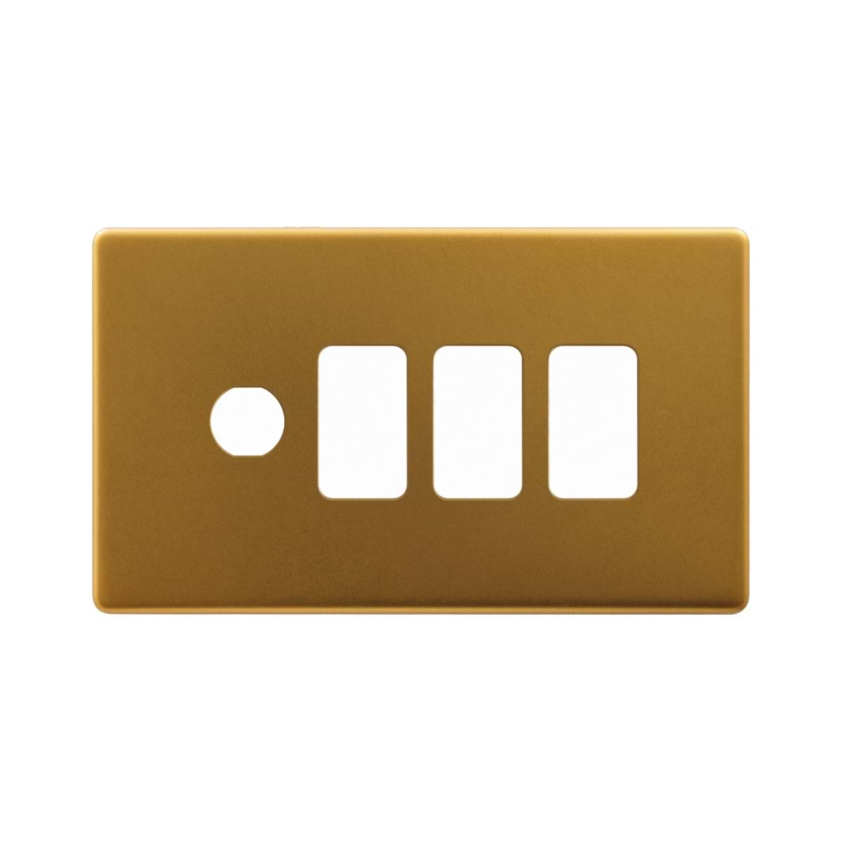 The Sloane Collection Antique Gold 4 Gang 3RM+1CM Dual Module Grid Switch Plate