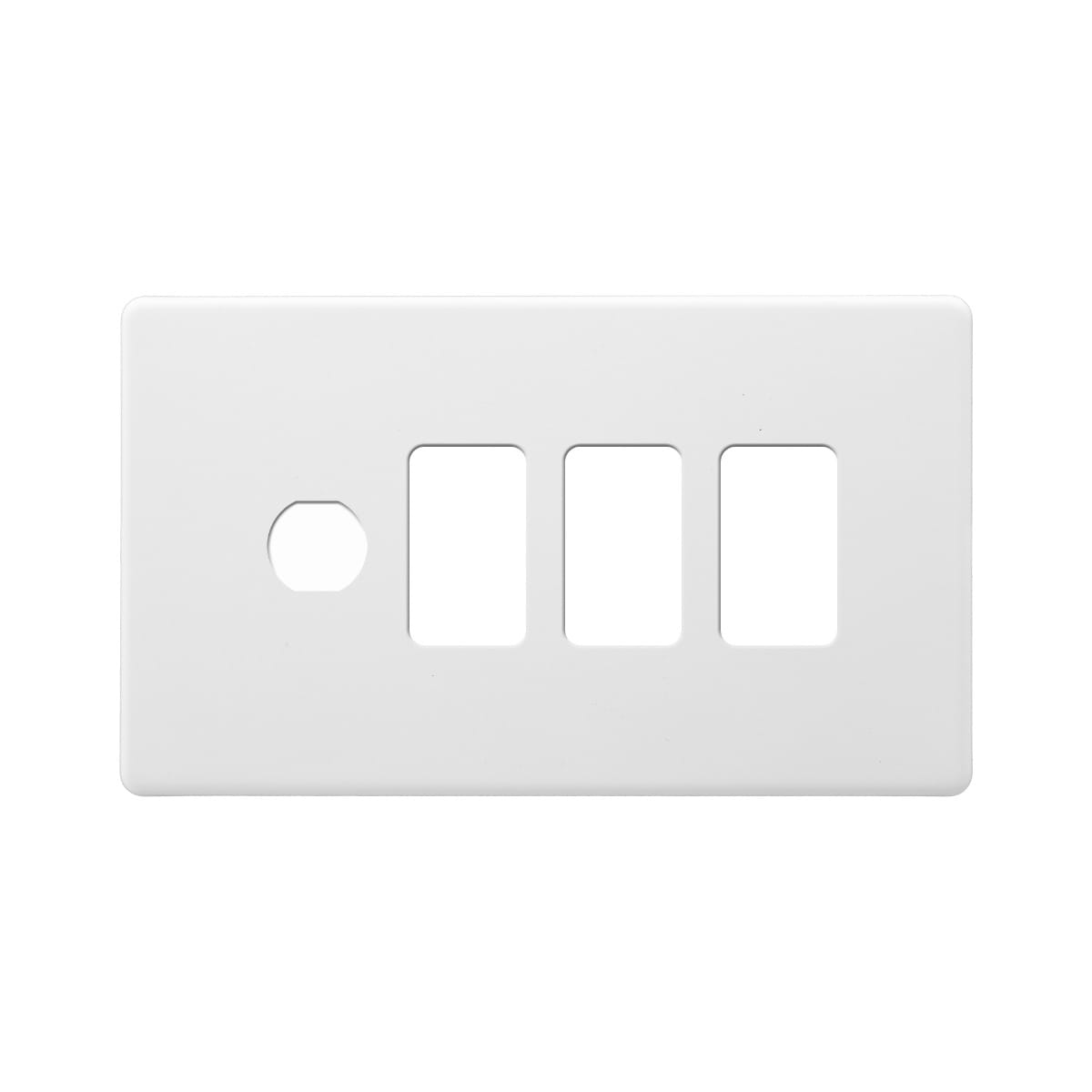 Soho Lighting Primed Paintable 4 Gang 3RM+1CM Dual Module Grid Plate