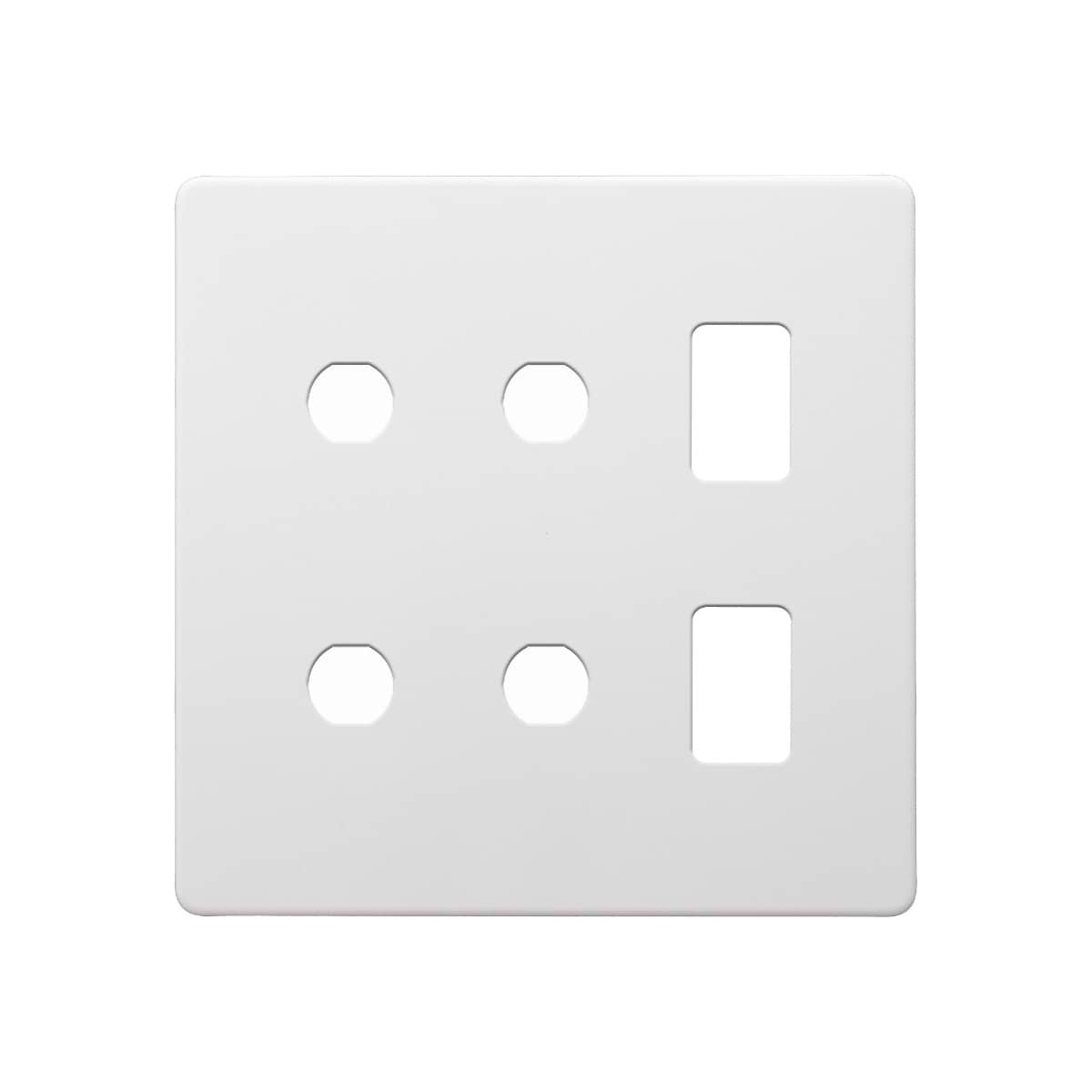 Soho Lighting Primed Paintable 6 Gang 2RM+4CM Dual Module Grid Plate