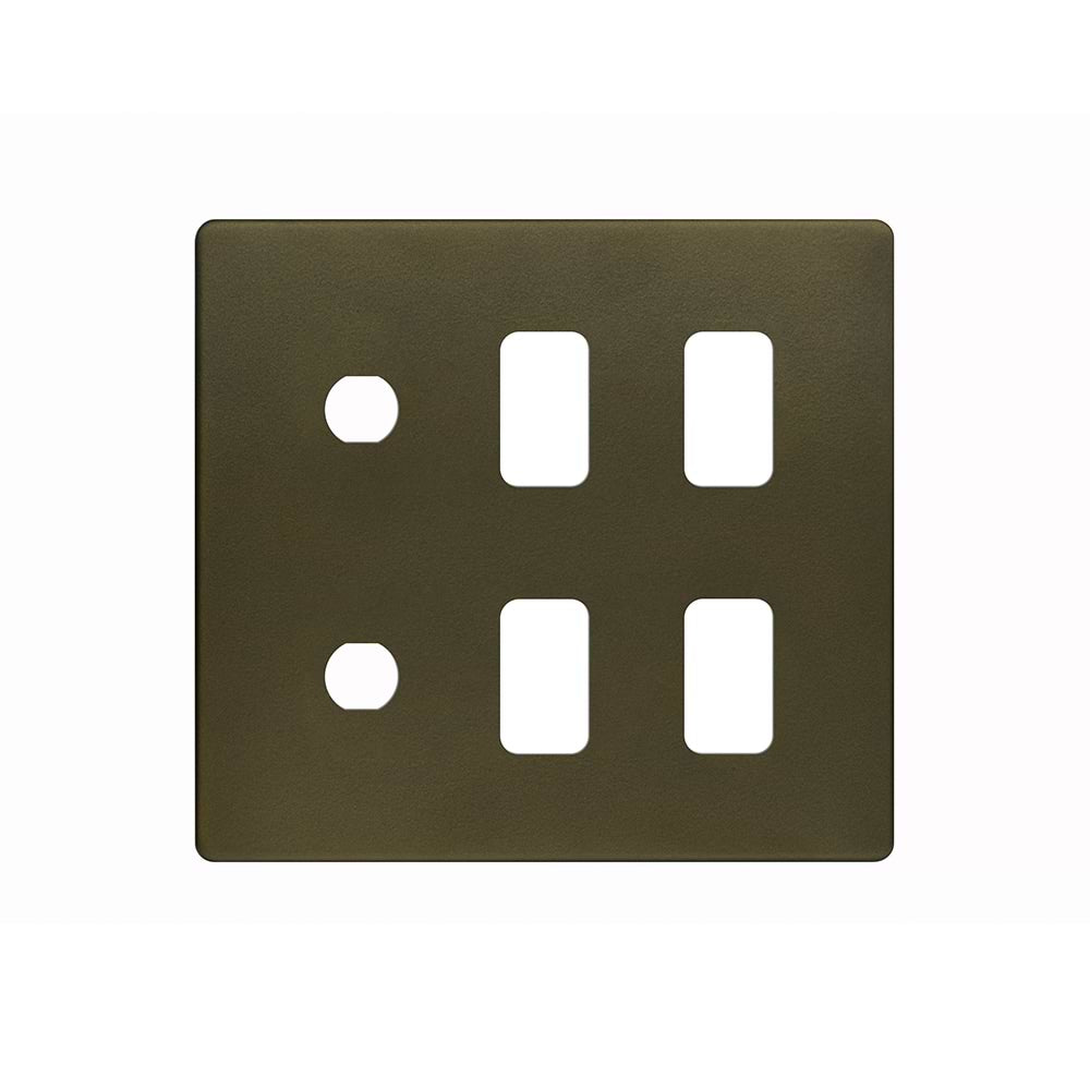The Eton Collection Bronze 6 Gang 4RM+2CM Dual Module Grid Switch Plate
