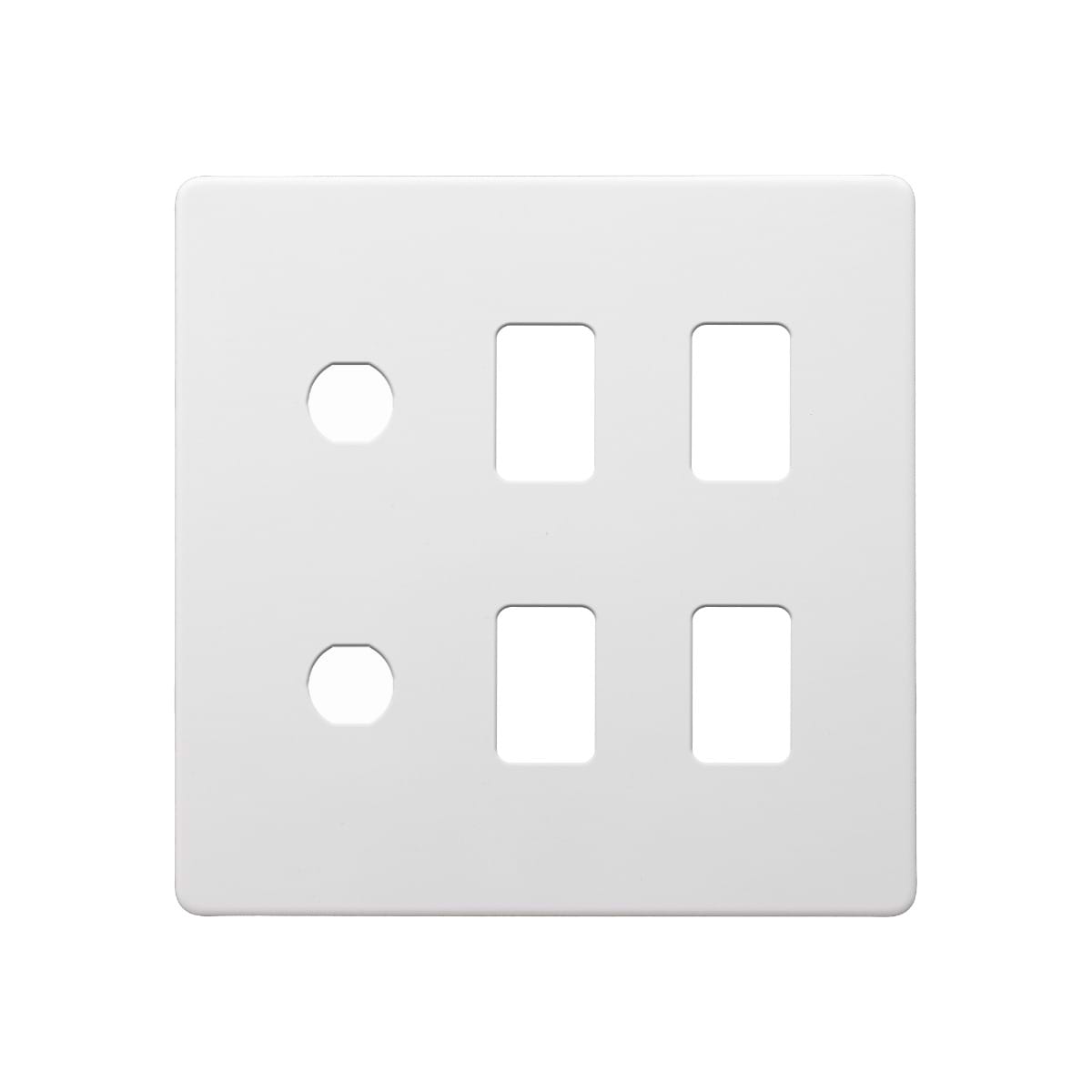 Soho Lighting Primed Paintable 6 Gang 4RM+2CM Dual Module Grid Plate