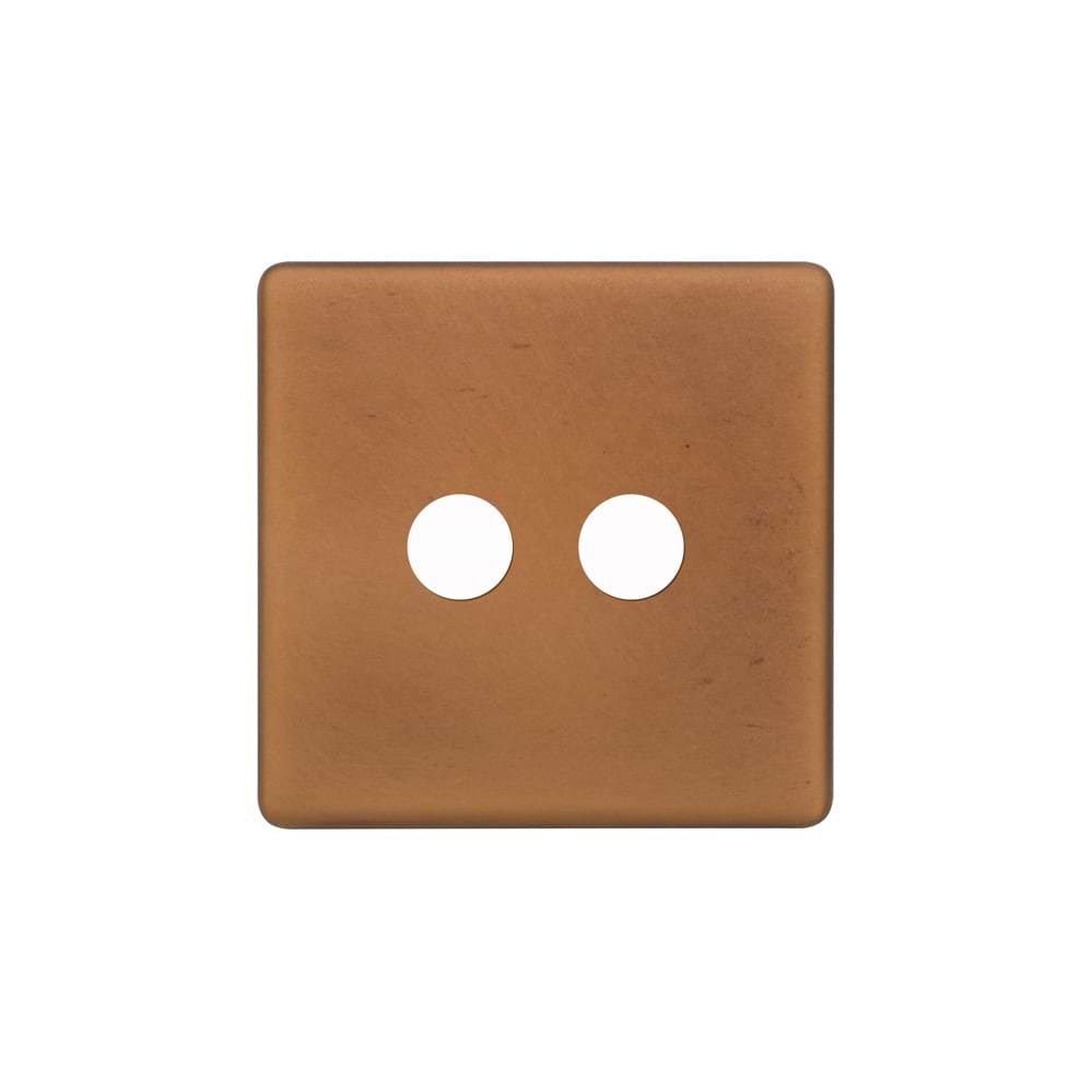 The Chiswick Collection Antique Copper 2 Gang CM Circular Module Grid Switch Plate