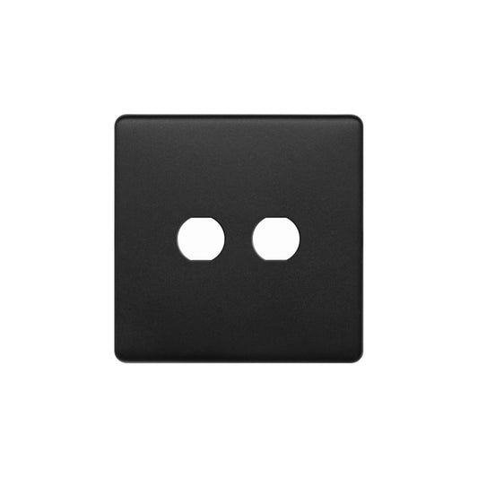 The Camden Collection Matt Black 2 Gang CM Circular Module Grid Switch Plate
