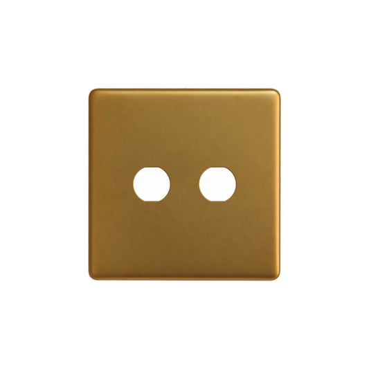 The Sloane Collection Antique Gold 2 Gang CM Circular Module Grid Switch Plate