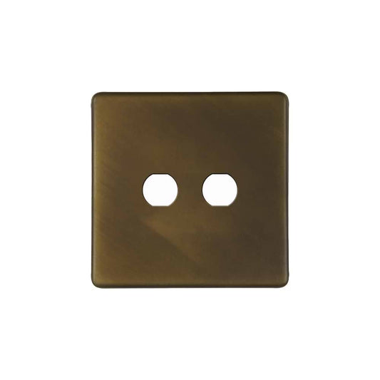 The Westminster Collection Vintage Brass 2 Gang CM Circular Module Grid Switch Plate