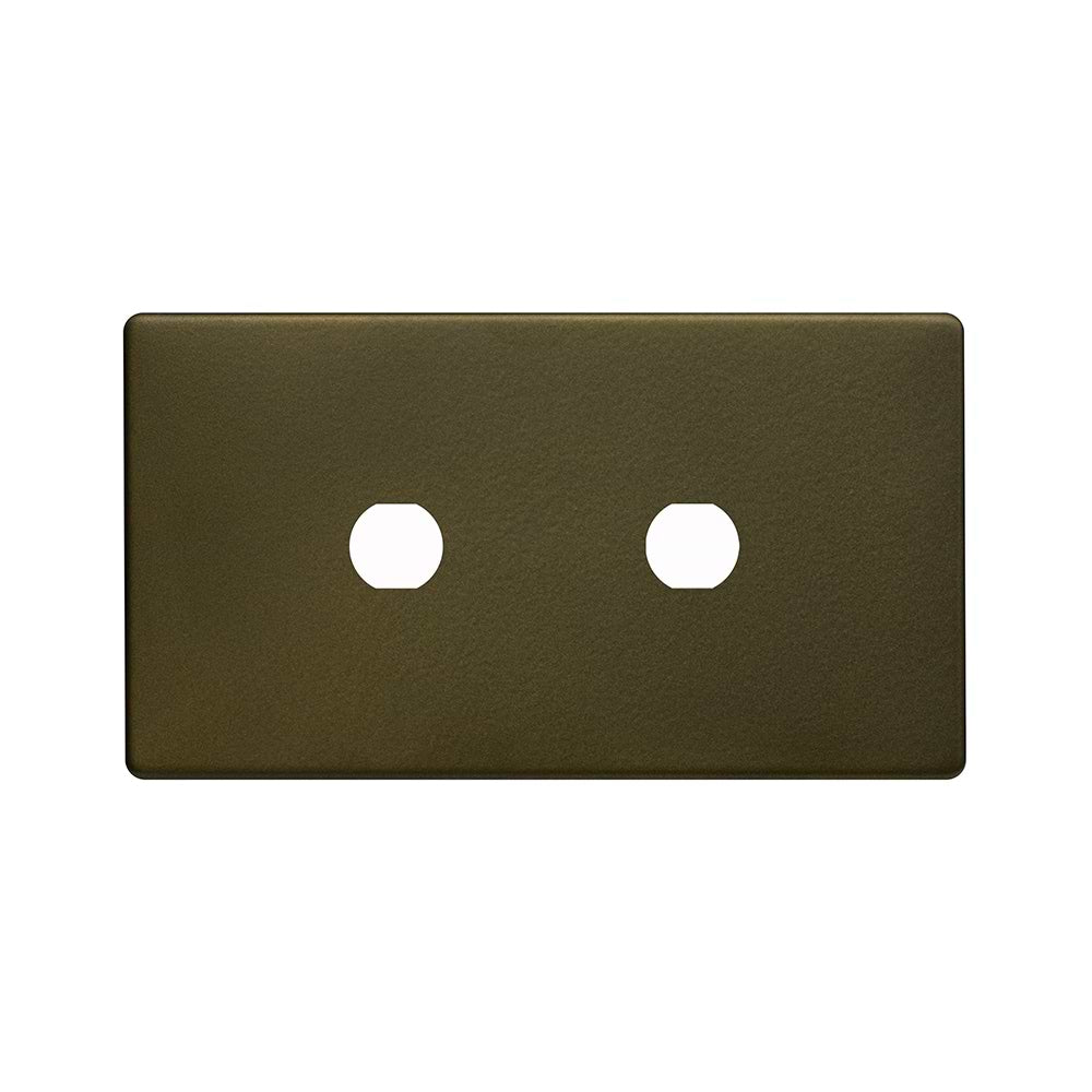 The Eton Collection Bronze 2 Gang (Lg Plt) CM Circular Module Grid Switch Plate