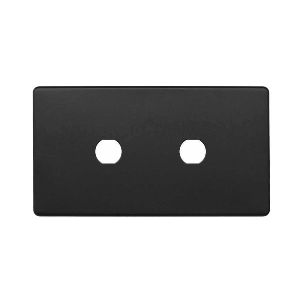 The Camden Collection Matt Black 2 Gang (Lg Plt) CM Circular Module Grid Switch Plate