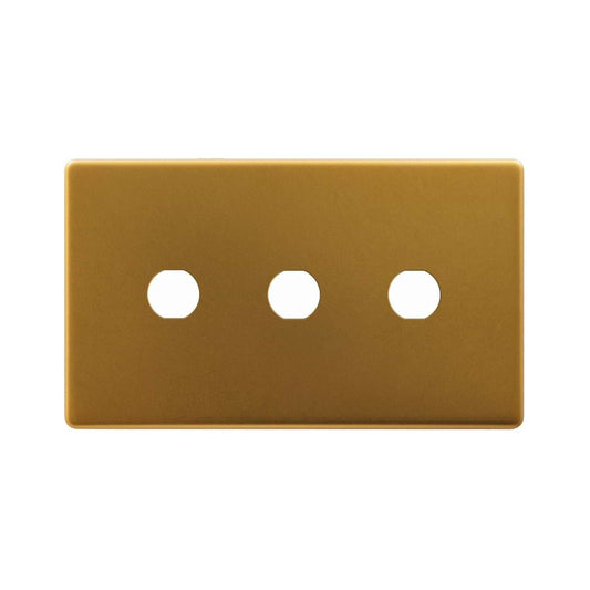The Belgravia Collection Old Brass 3 Gang CM Circular Module Grid Switch Plate