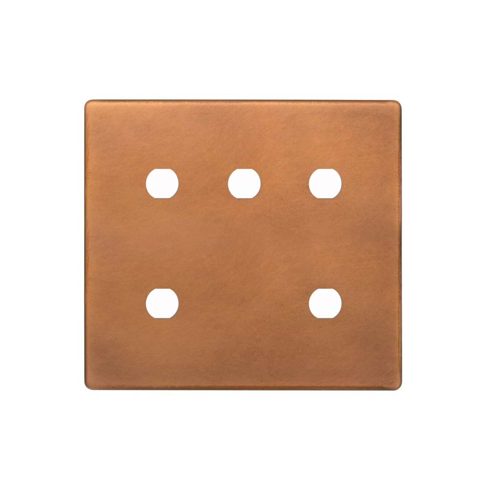 The Chiswick Collection Antique Copper 5 Gang CM Circular Module Grid Switch Plate